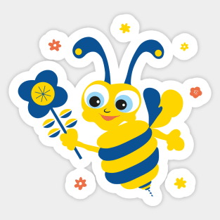 Ukraine Bee Sticker